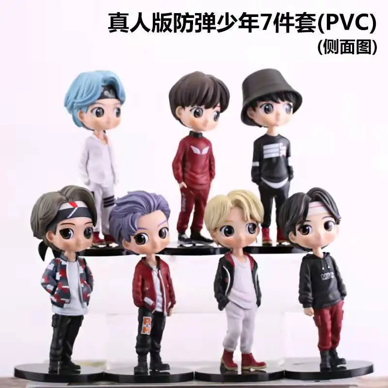 Figuras de acción de Bangtan Boys Group, modelos de muñecos de 16CM, Rm, Jin, Suga, Jhope, Jimin V, Jungkook, regalo del ejército, 7 unidades por Set