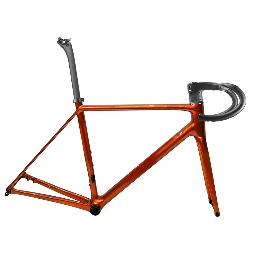 SYRAK T1200 Carbon Road Bike Frame 700*32C T47 Thread Endurance Frame Road Bike Frameset With Handlebar Disc Brake