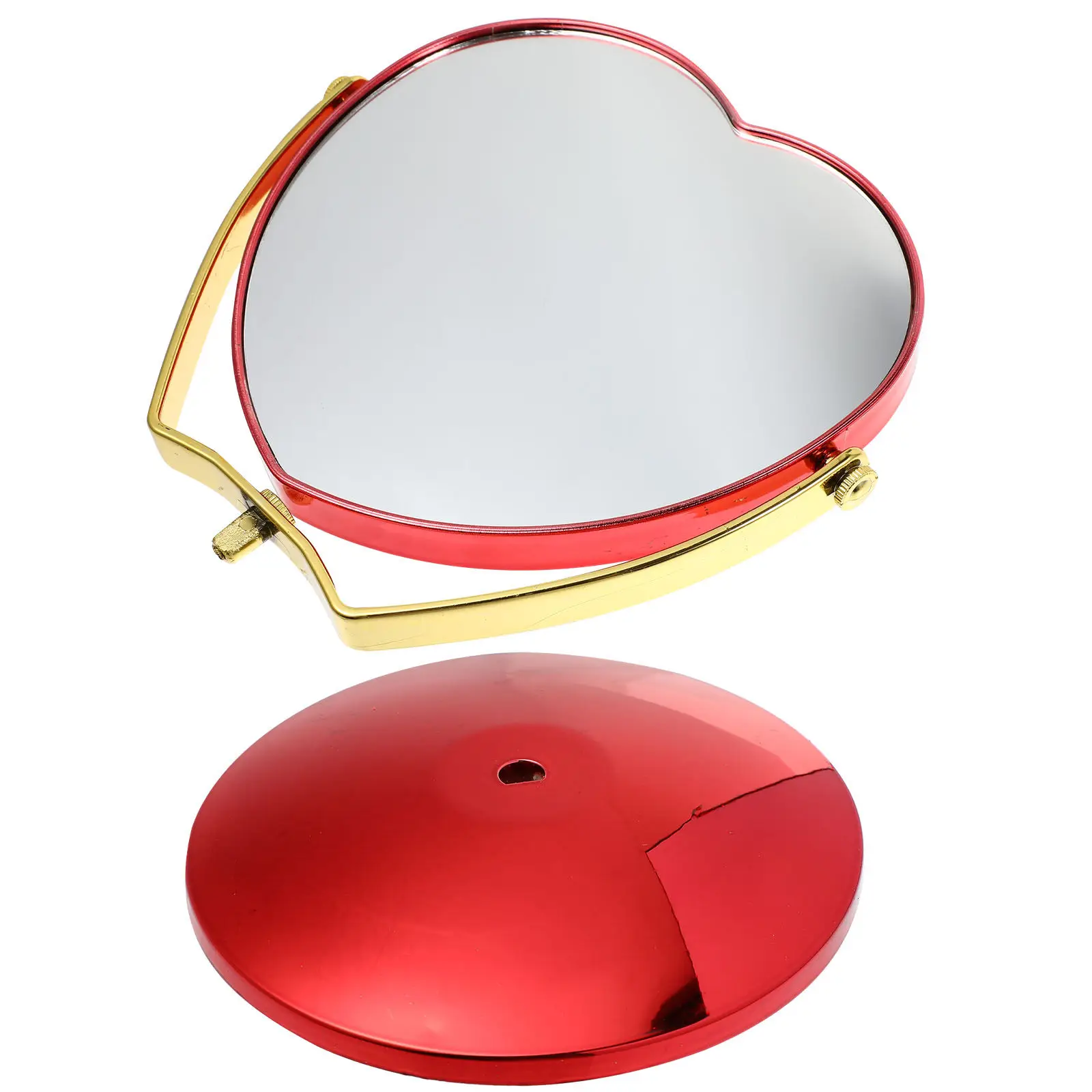 

1Pcs Double-Sided Rotating Makeup Mirror Red Traditional Style Desktop Bride Tabletop Wedding Mirror Creative Exquisite