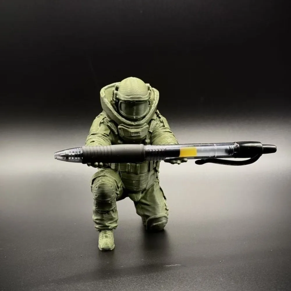 Creative 3D Printed Disposal Unit Pen Holder Unique Gift Plastic Warrior Pen Holder Funny Desk Organizer Gift for Men