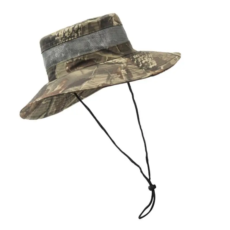 

39BB Portable Bucket Hat Daily Wear Hat Leaf Print Fisherman Hat Gift for Camping Climbing Camping Lovers