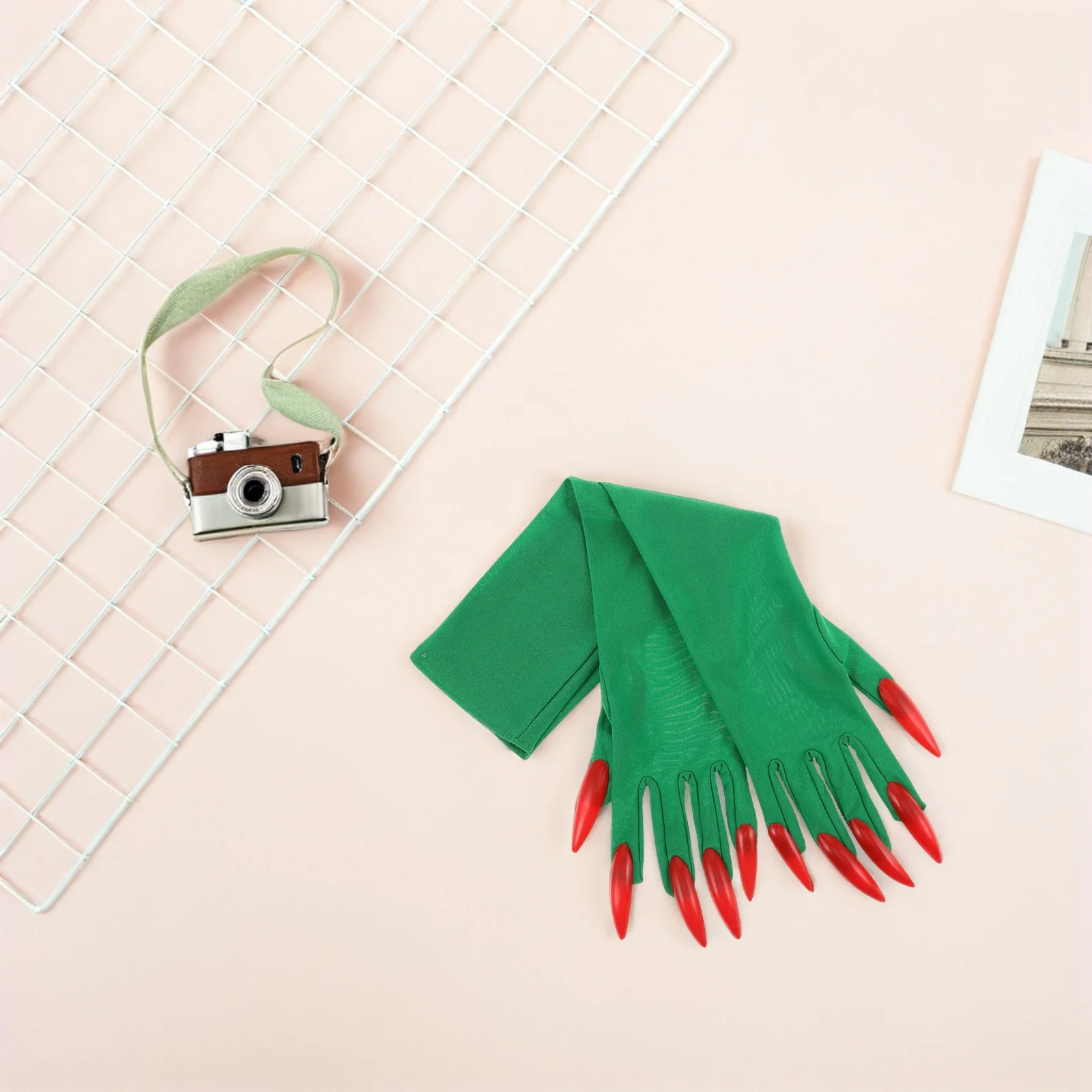 1Pair Halloween Claw Gloves Long Nails Reusable Scary Costume Accessories Cosplay Party Dress Up Claw Gloves Dress Up Claws