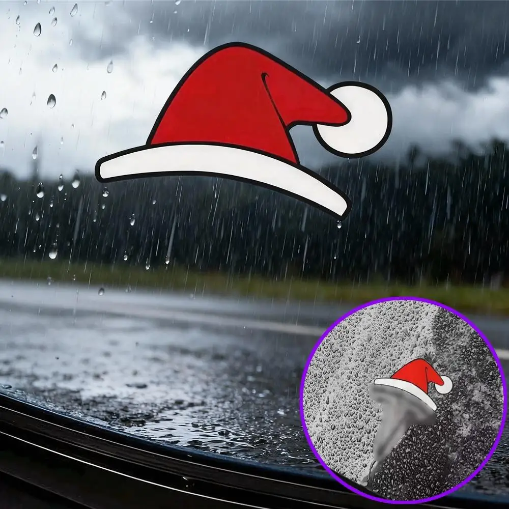 

1/3/5PCS For Tesla Y Juniper Car Creative Christmas Hat Sticker Glass Window Christmas Santa Decoration for Tesla Accessories