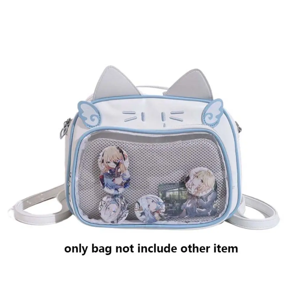 

Funny Zipper Bag Kawaii Cat Itabag PU Cotton Doll Bag Transparent Pocket Wallet Idol Merchandise Storage Fashion Backpacks Girl