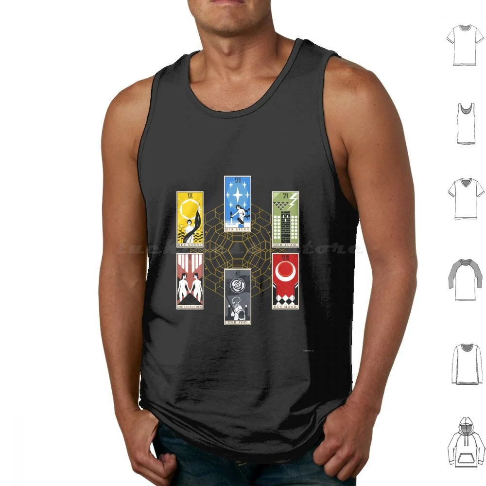 Signalis Tarot Cards Tank Tops Vest Sleeveless Signalis Tarot Arcana Sun Moon Death Tower Lovers Elster Lstr Star Ariane