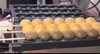 Gas Waffle Sugar Skewer Candied Haws Shape Takoyaki Waffle Baker Ball shape Cake Making Machine Quail Egg Waffle Cake Maker