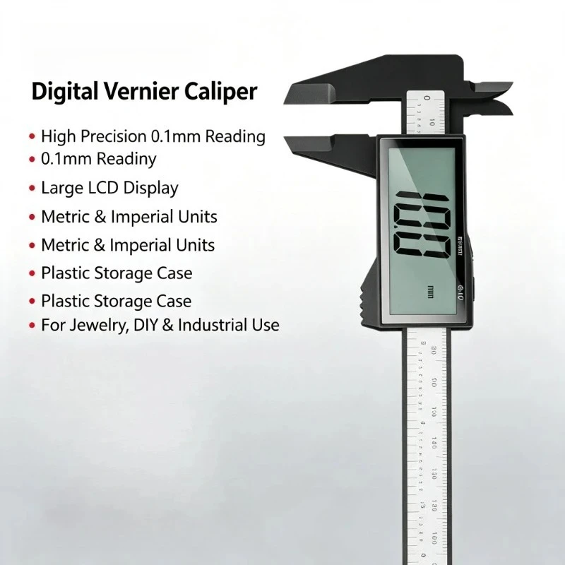 DELIXI Precision Digital Caliper HD LCD Screen Electronic Vernier Caliper Zero Reset Home Industrial Measuring Tool