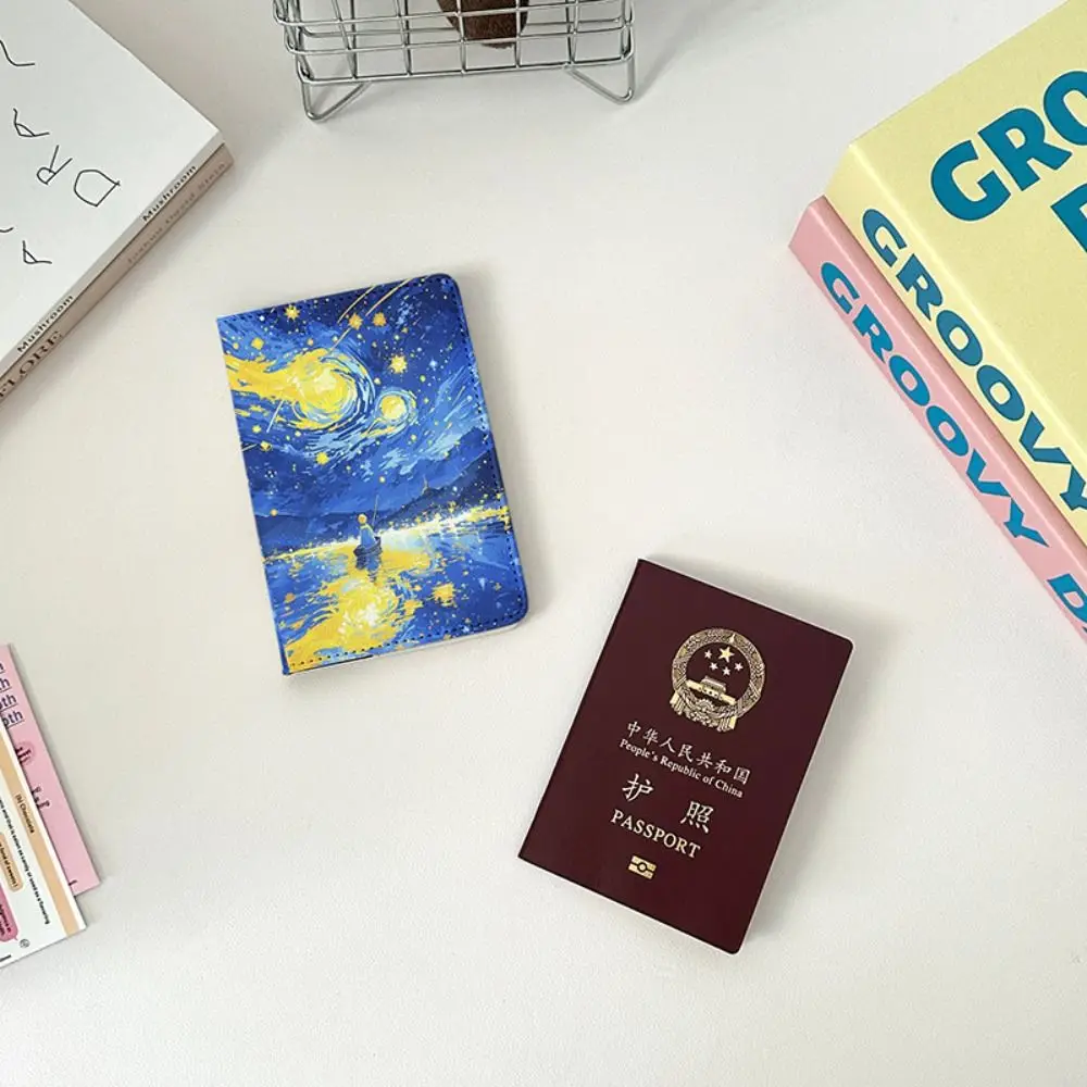 新しい PU 旅行パスポートカバーポータブルチケット収納プリント保護ケース高品質収納 ID バッグパスポートホルダー