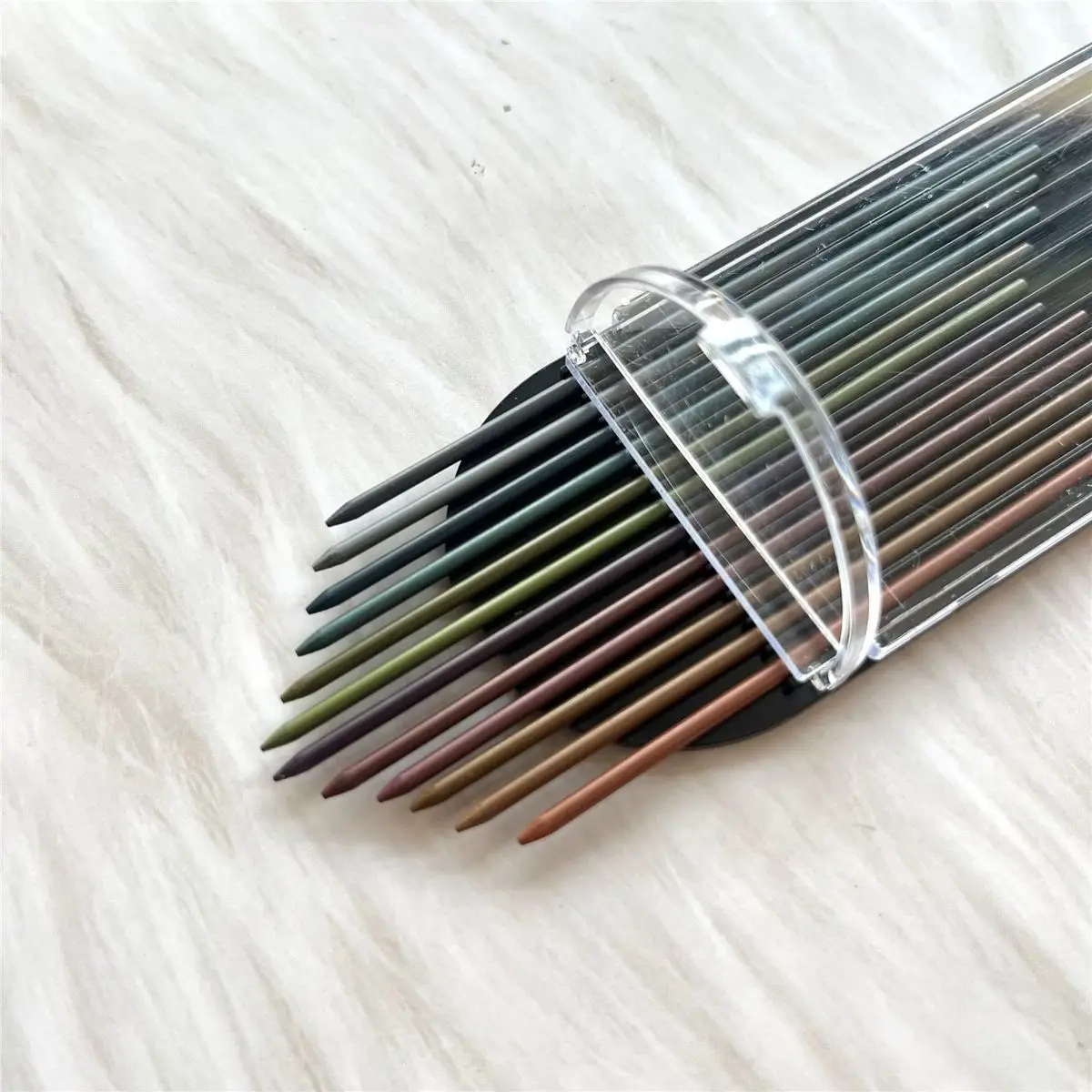 2,0mm Druckbleistift-Set im Retro-Stil, Hautfarbene Bleistiftminen, Ölbasierte Bleistiftminen mit Druckbleistiften für Anime und Manga – Detail 6