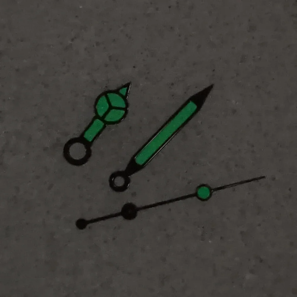 Black Watch Hands Green Luminous with Men's Modified Watch Accessories Needle for NH35/NH36/4R/7S Mechanical Movement