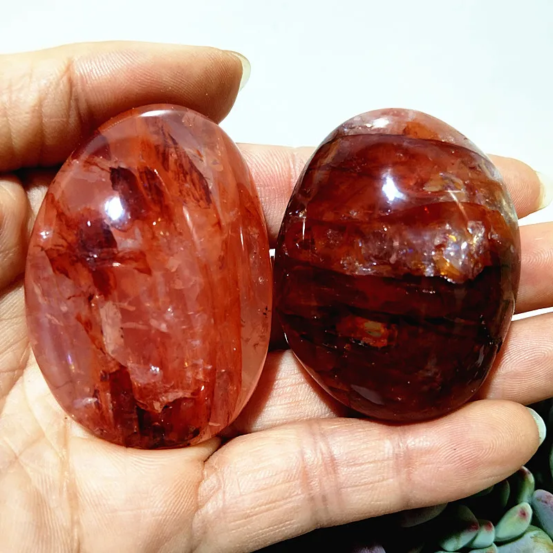 High quality Natural Stone Red Hematoid quartz Crystal palm Meditate Energy Chakra Healing Feng Shui Crystal Home Decoration