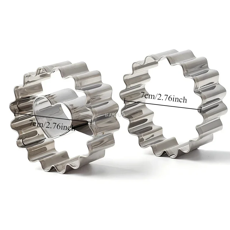 1/2pcs Jam sandwich biscuit Cutting Stainless Steel biscuit Embossing Mold Machine Heart Shaped Pastry biscuit Mold Baking Tools