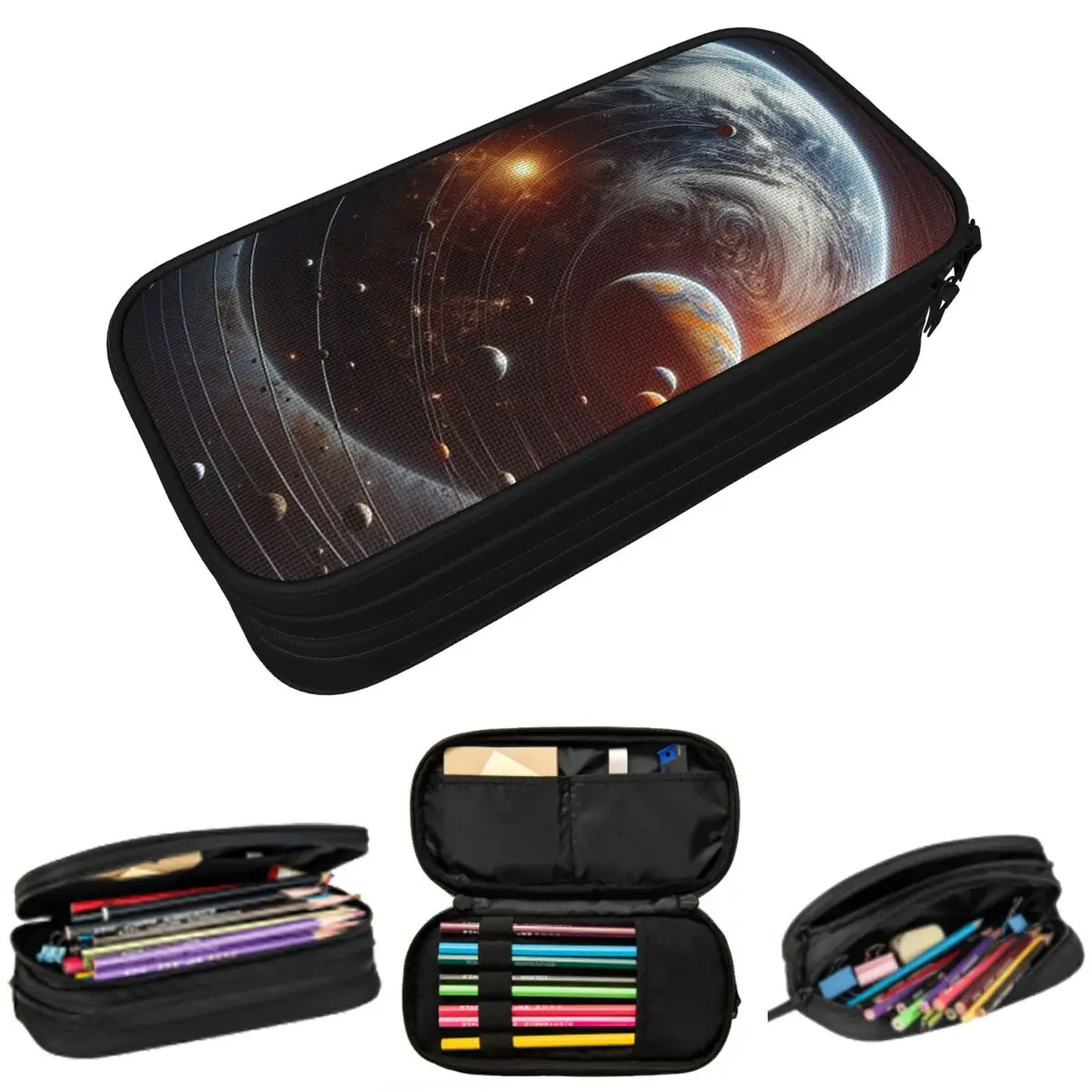 Solar System Pencil Case for Students School Pen Box Pencil Bag Stationery Supplies Pen Holder Bag