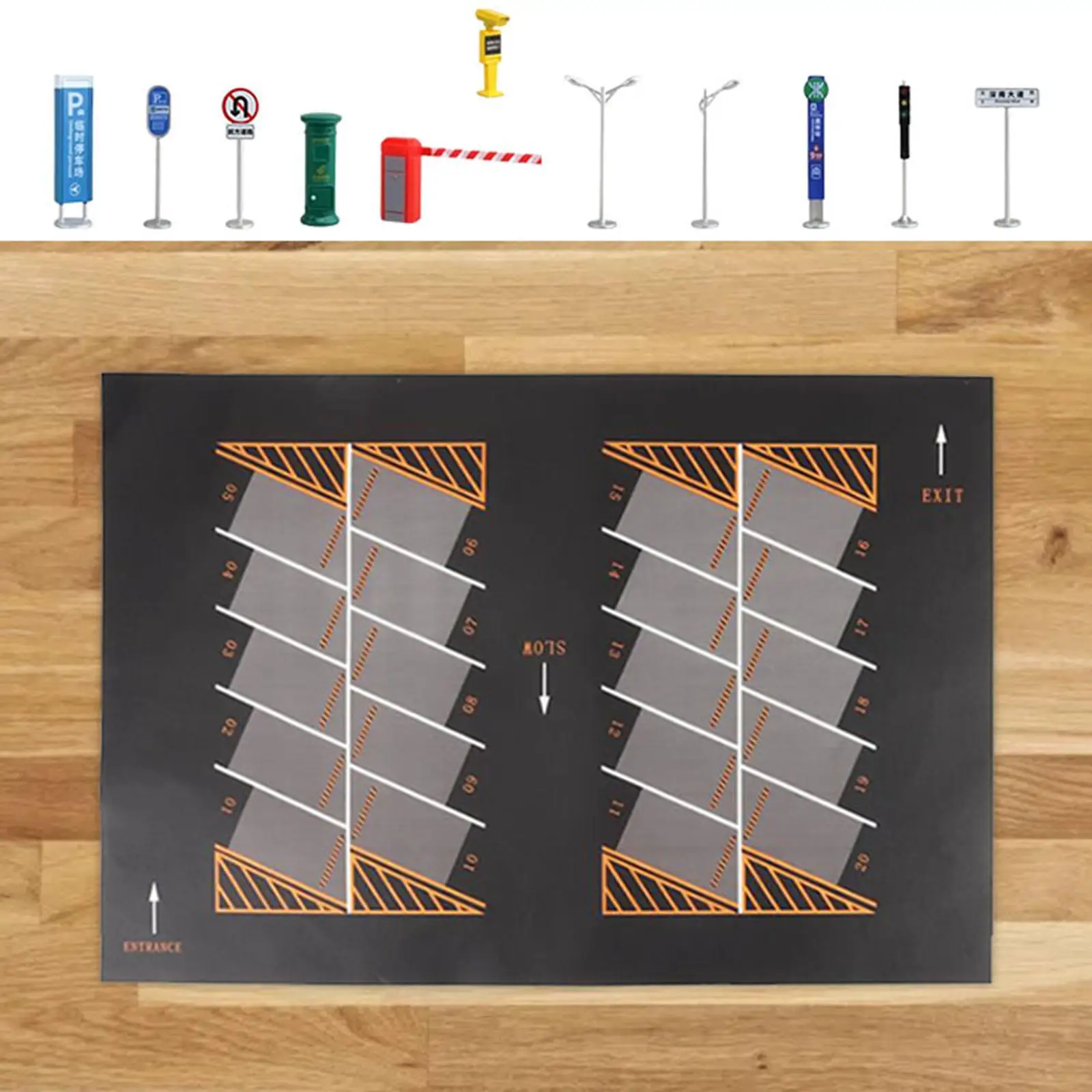 1:64 Large Parking Lots Mat Model Car Diecast Garage Miniature Car Models Show Style F