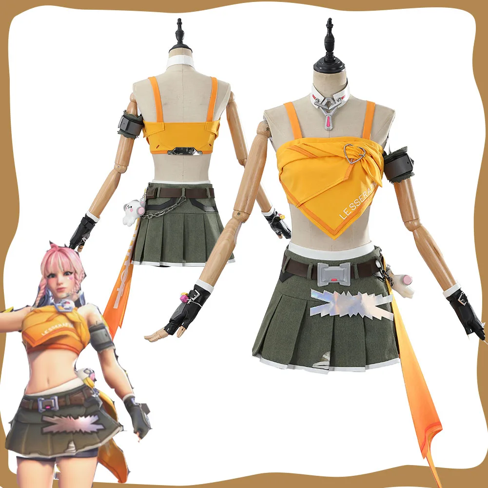 

Women Fantasy Mercy Cosplay Top Skirt Costume Roleplay Game OW Disguise Clothes for Adult Female Halloween Carnival Party Suit