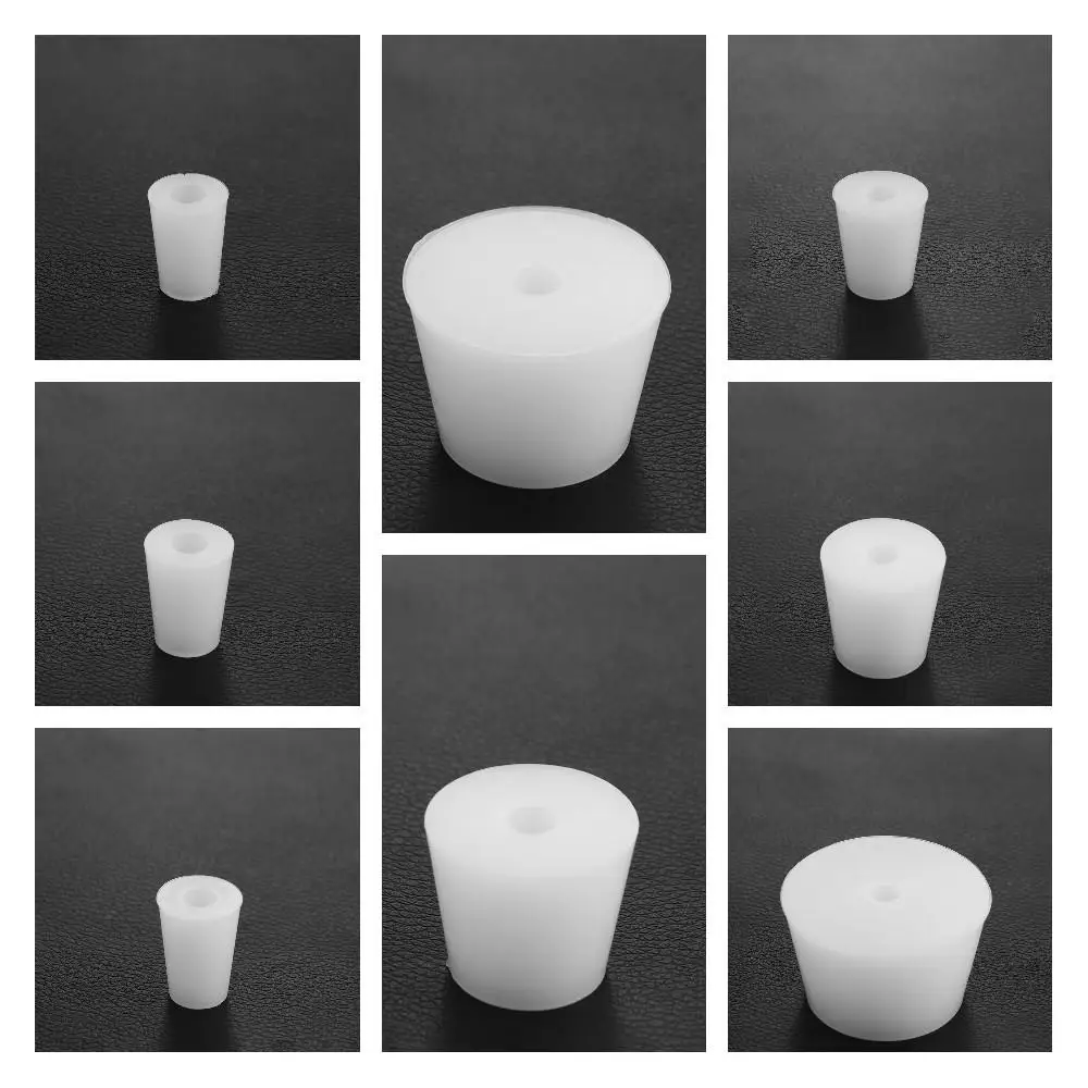 Hollow Wide Mouth Bottle Water Pipe Silicone Bottle Stopper Fermenter Cover Test Tube Silicone Plug