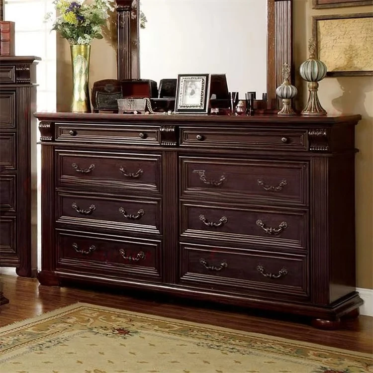 Bedroom Furniture Set Luxury Antique Bedroom Set Antique Wooden Queen Bed/King Bedroom Leather Set - view 5