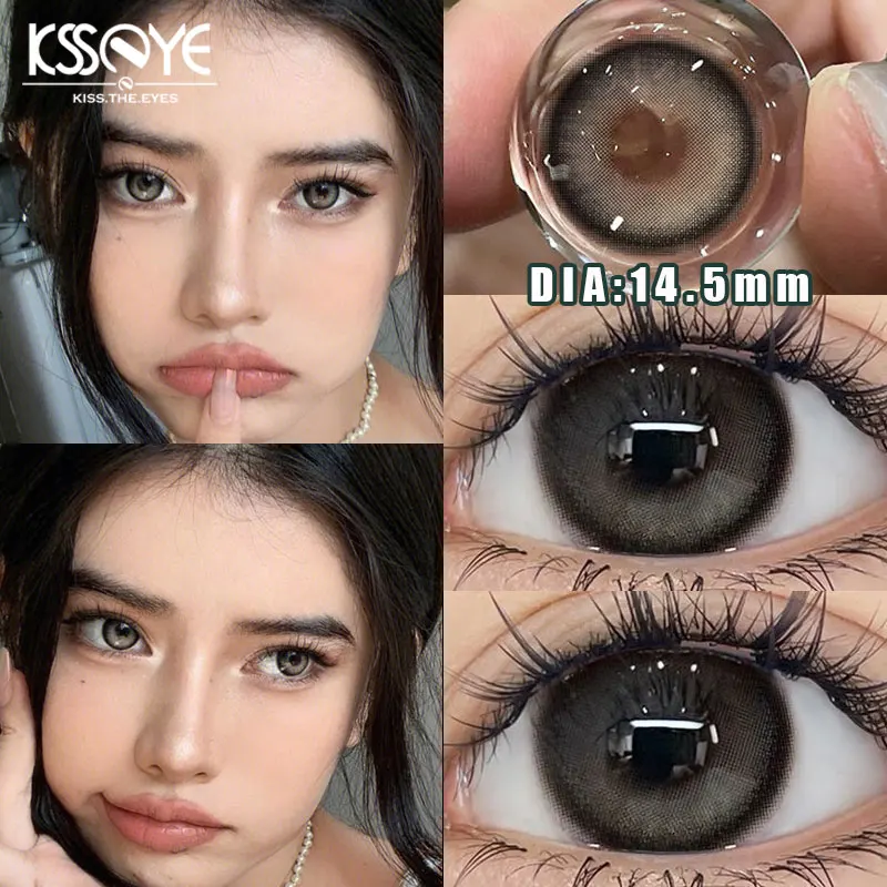 KSSEYE 2Pcs New Eyes Color Contact Lenses with Myopia Diopter Natural Eyes Color Lenses Beautiful Pupil Yearly Use Fast Shipping