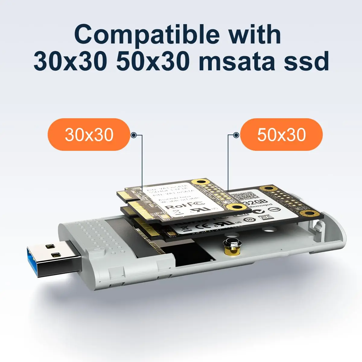 MAIWO mSATA SSD Case to USB 3.0 SSD mSATA Enclosure Adapter External box 5Gbps for mSATA Internal Solid State Drive Hard Drive