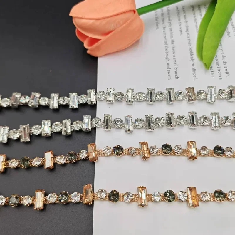 

New Fashionable Sparkling Diamond Chain Square Chain DIY Handmade Jewelry Headwear Accessories Clothing Luggage Accessories