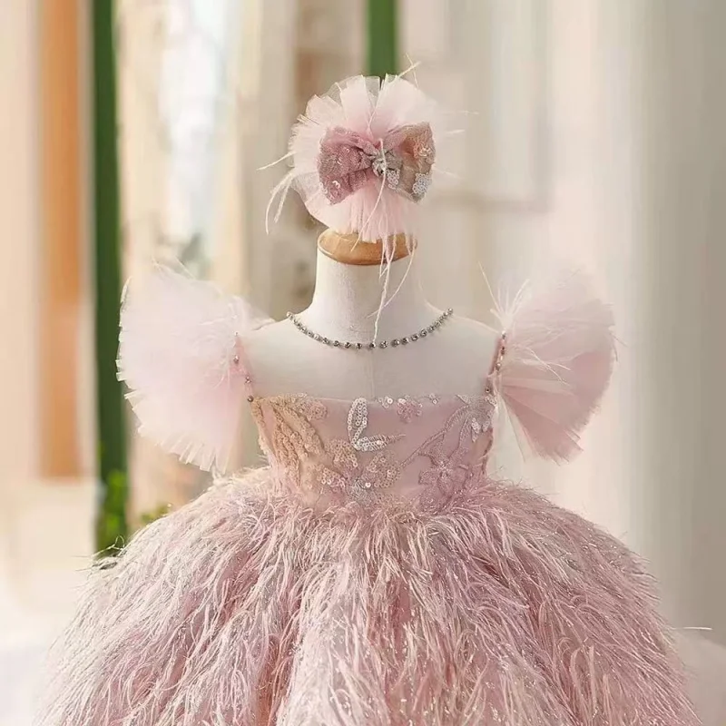New Baby Girl's Dress Light Luxury High end Children's Princess Dress Little Girl Birthday Host Piano Performance Dress