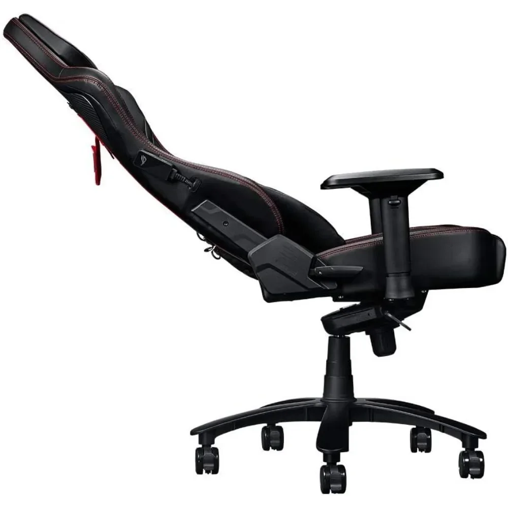 Chariot-RGB Gaming Chair, Braço Ajustável 4D, Encosto Reclinado, Material Couro Respirável, Suporte Lombar Memory Foam