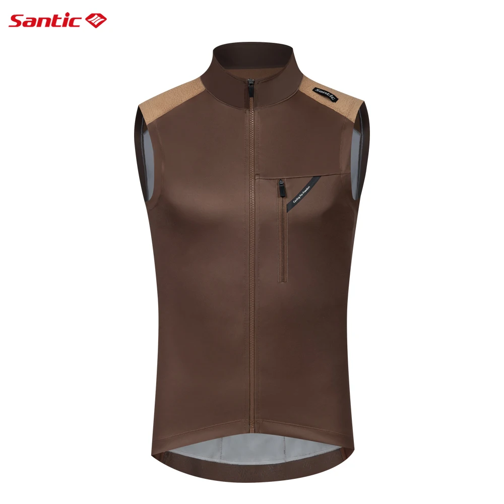 

Santic Winter Warm Cycling Jacket Vest Outdoor Sports Fitness Cycling Vest with Fleece Reflective Lightweight Breathable