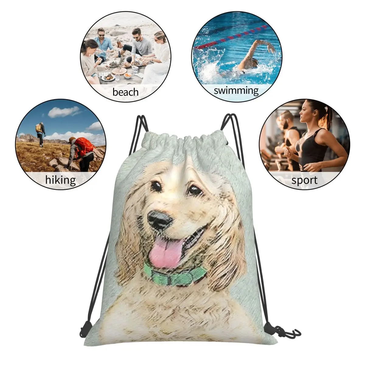 Рюкзаки Cocker Spaniel Buff, повседневные сумки на шнурке, карманная сумка для хранения на шнурке, сумки для книг для мужчин и женщин, школьные