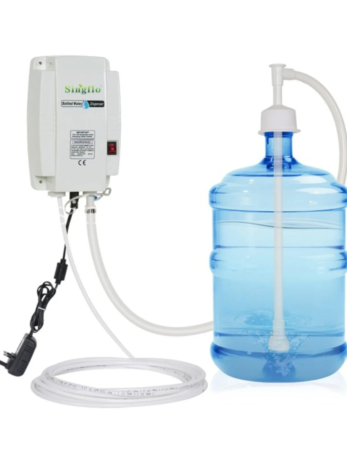 Bottle Water Dispenser Pump System Water Dispensing Pump with Single Inlet 20ft Pipe for Refrigerator, Ice Maker New RU 110/220V