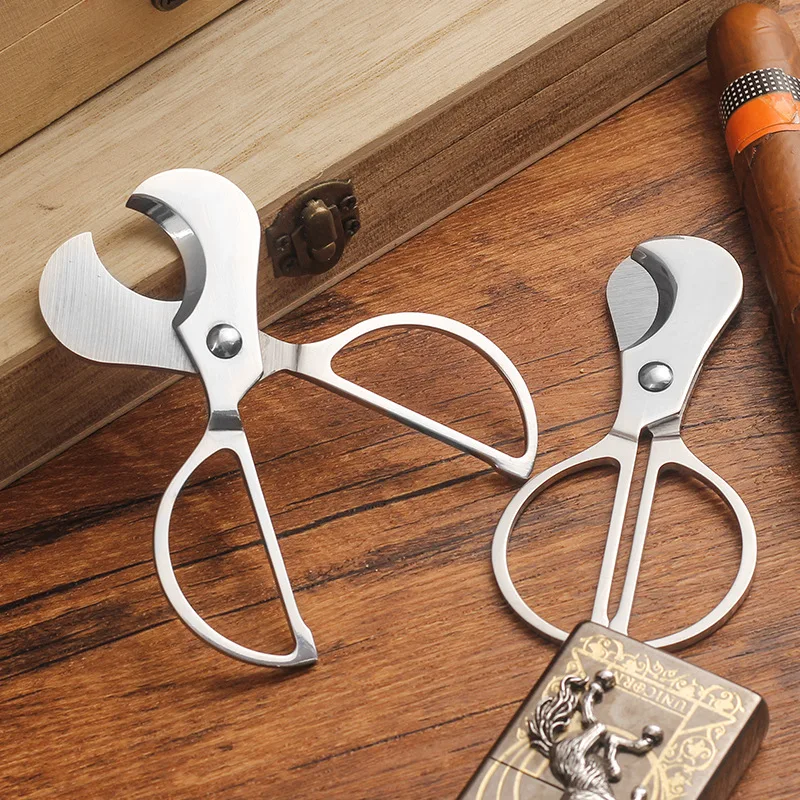 Stainless Steel Cigar Cutter Portable Cigar Scissors Cigar Clipper Knife Accessories Smoking Tools view 2