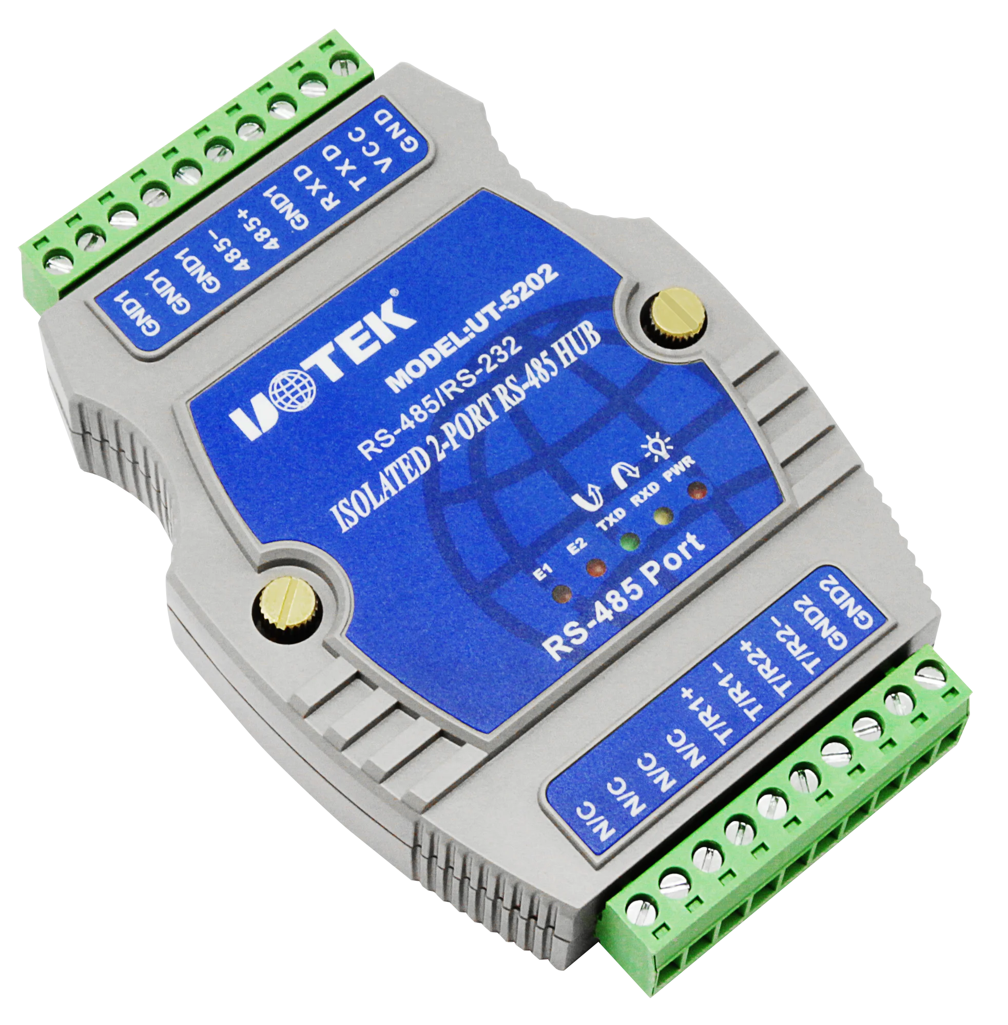 

Промышленный концентратор RS485 RS232/RS485 на 2-портовый преобразователь RS485 на DIN-рейку Активный изолированный концентратор UOTEK UT-5202