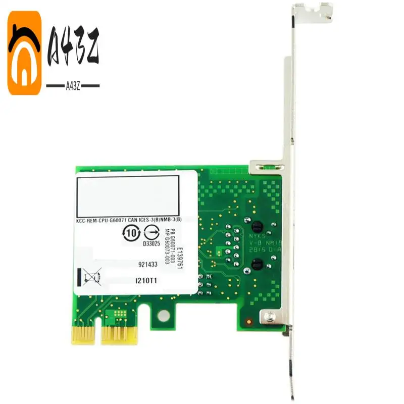 

A43Z-1Set I210-T1 PCI-Ex1 Гигабитный однопортовый сервер Настольная проводная сетевая карта Сетевая карта Настольная сетевая карта PCB