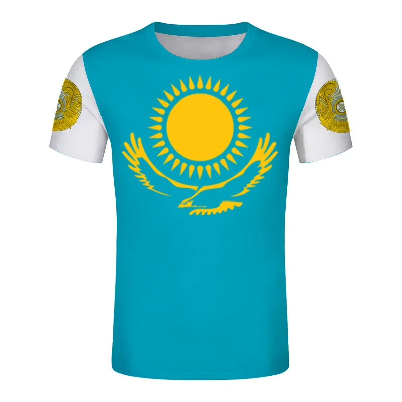 Kazakhstan Custom Men Sport Kazakh Tshirts DIY QAZAQSTANE Emblem Tee Shirts Customize KZ Country Russian KAZ Campaign Shirt