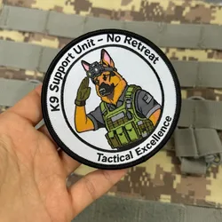 Parche táctico K9 con emblema pastor alemán, velcro