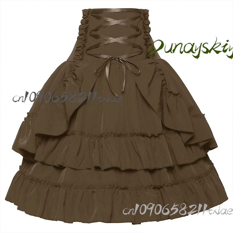 2025 Victorian Bustle Dress - Renaissance Corset Gown with Detachable Trains & Lace Gloves, Steampunk Halloween Cosplay