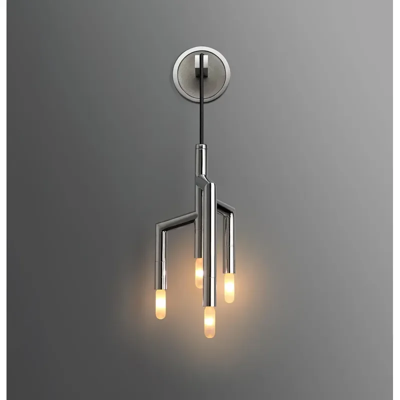 Home Bedroom Room Hotel Decor Chrome Wall Lamps 3000K Warm White Indoor Brass Copper Handcrafted Art Sconce for Bed Living