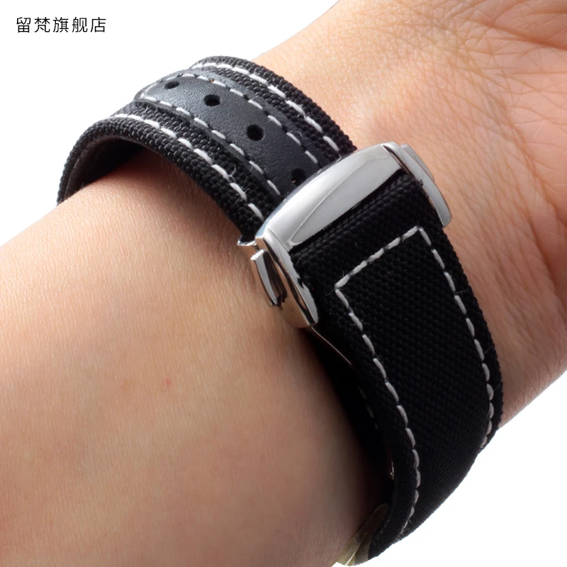New 19mm 20mm 21mm 22mm Nylon Watchband For Omega Planet Ocean Seamaster 300 Speedmaster Fabric Leather  Canvas  Watch Strap