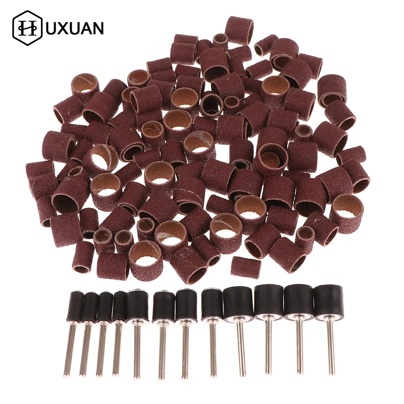 

102/132pcs Sanding Drum Set 1/4 3/8 1/2 Inch Sanding Bands With Sanding Mandrels For Nail Dremel Accessories