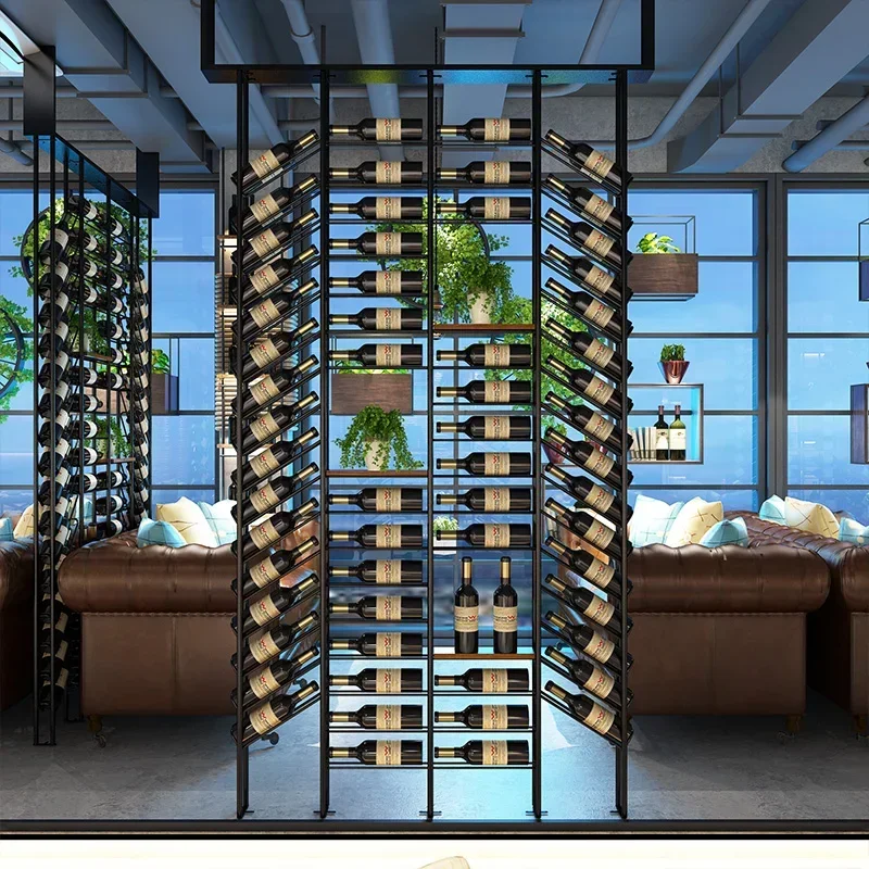 

Industrial style creative wine rack partition, restaurant booth, wrought iron minimalist decorative screen