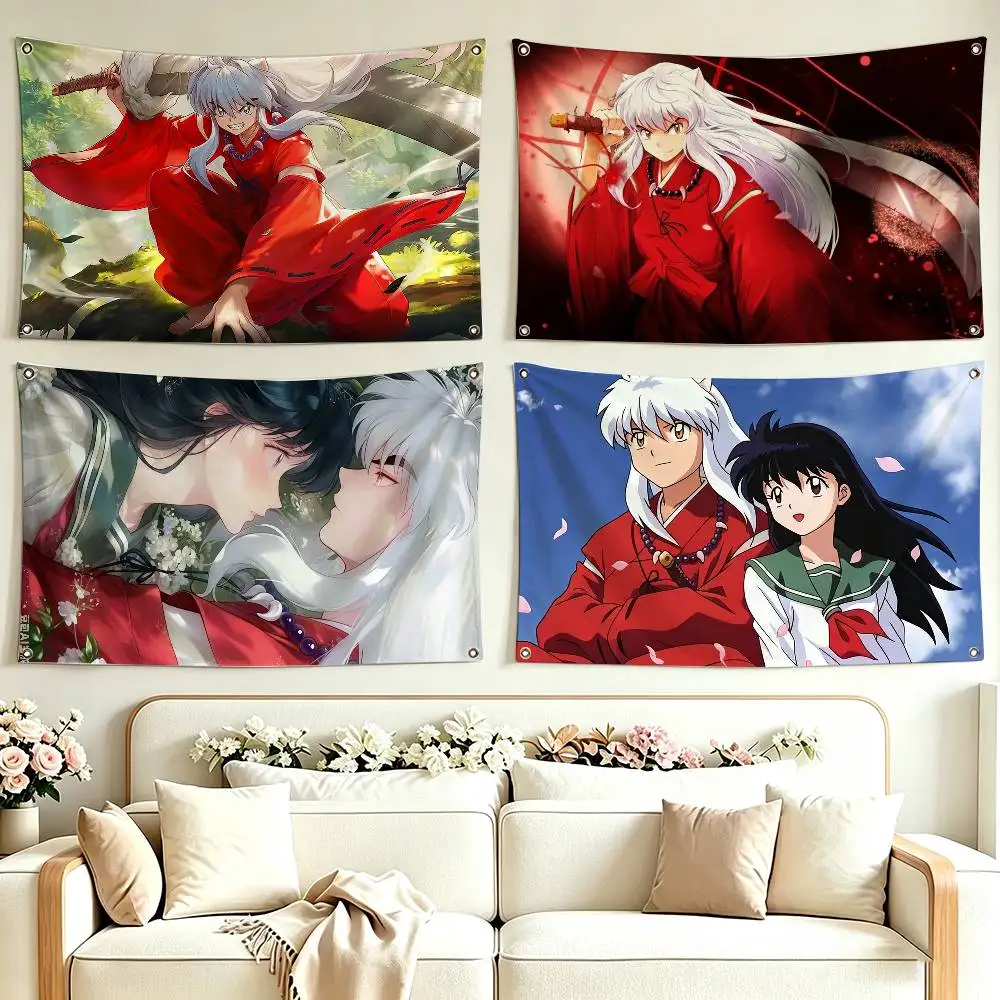 Anime I-Inuyasha  Flags for Bedrooms Home Decor Items Outdoor Decors Garage Decoration Flaga
