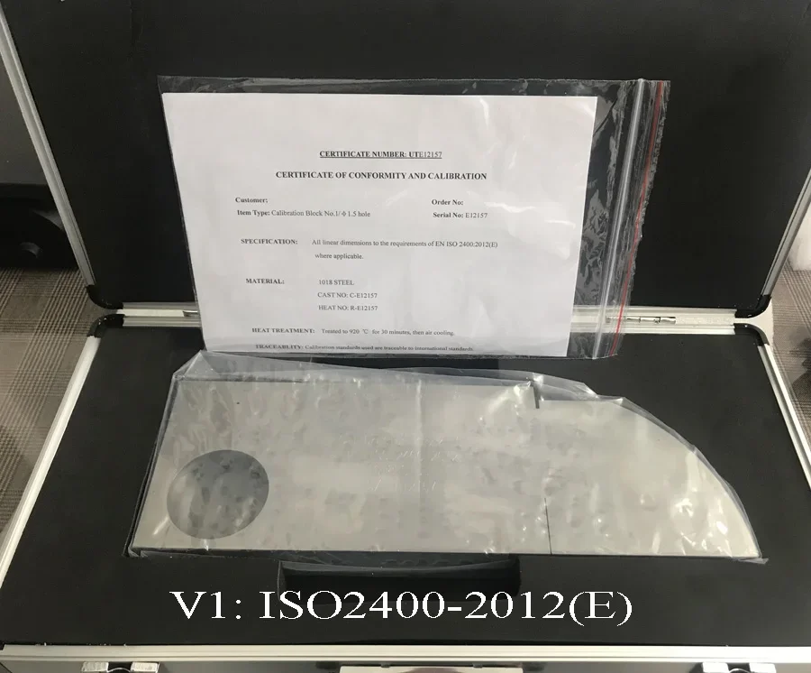 V1 Calibration Test Block IIW1 (ISO2400-2012E)-Straight / Arc Slot