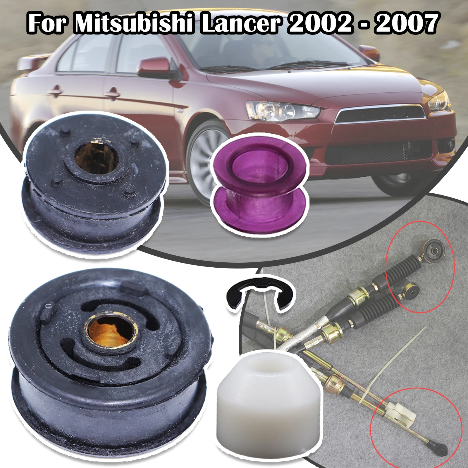 

For Mitsubishi Lancer Manual Gearbox Shift Cable Linkage Bushing Shifter Lever Selector Rod Connect Bushing 2002 2003 2004- 2007