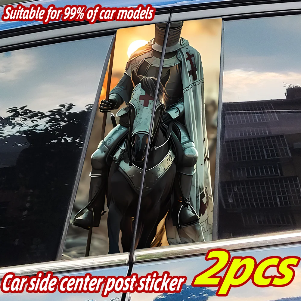 

Crusades Soldier Car Stickers Auto B Pillar Waterproof Center Column Decor Cover Scratches Car Doors Pillar Decals Accessories