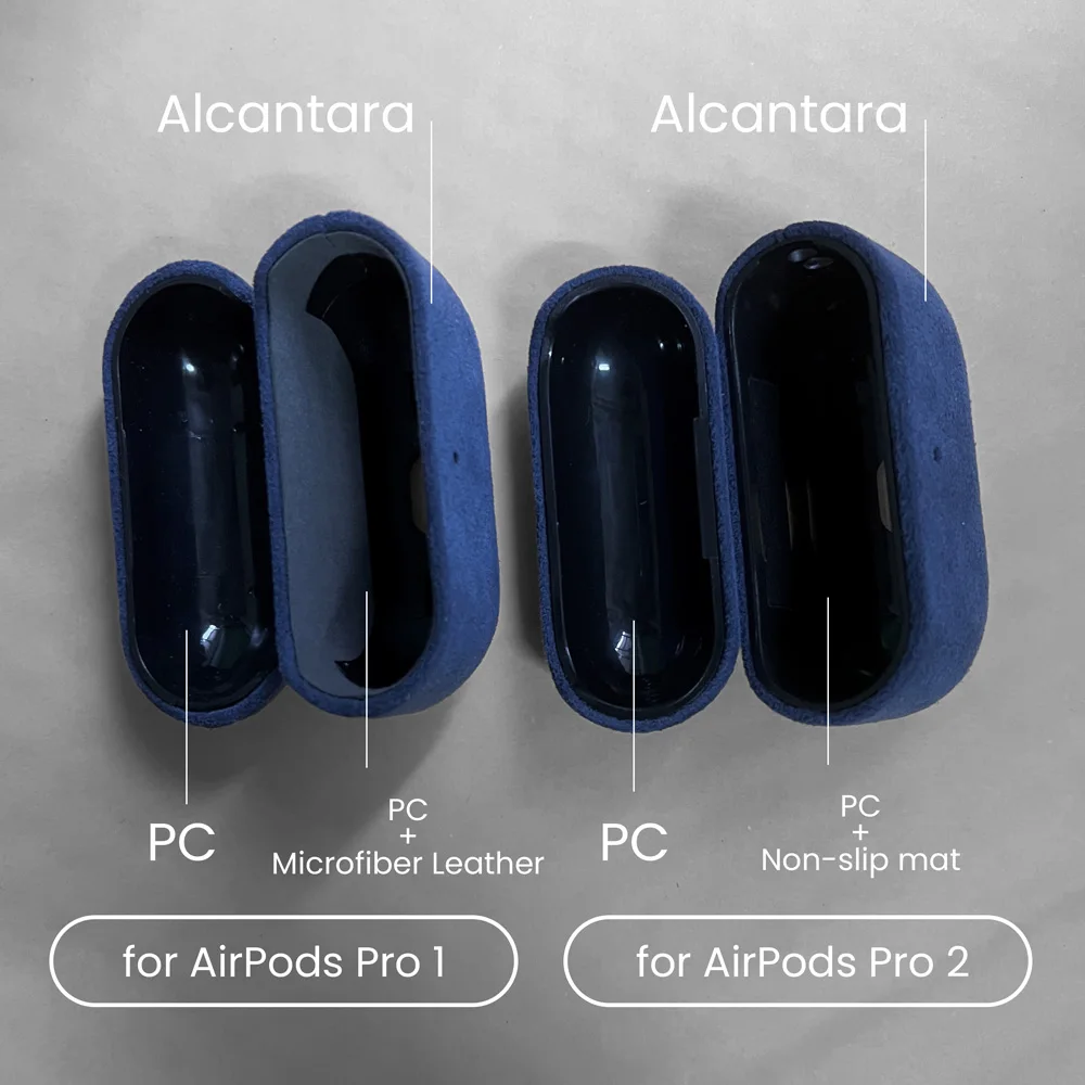 YMW ALCANTARA-Étui AirPods Pro 2 en cuir Élde luxe, housse en fourrure pour casque Bluetooth sans fil