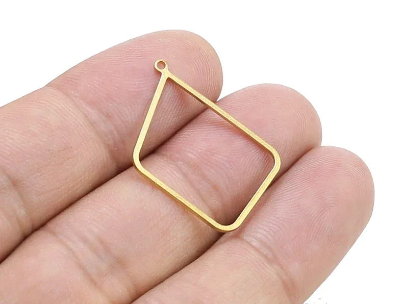 20pcs Brass Rhombus Charms, Irregular Rectangle Earring Charms, 29.5x23x0.8mm, Necklace Pendant, Jewelry making R2257