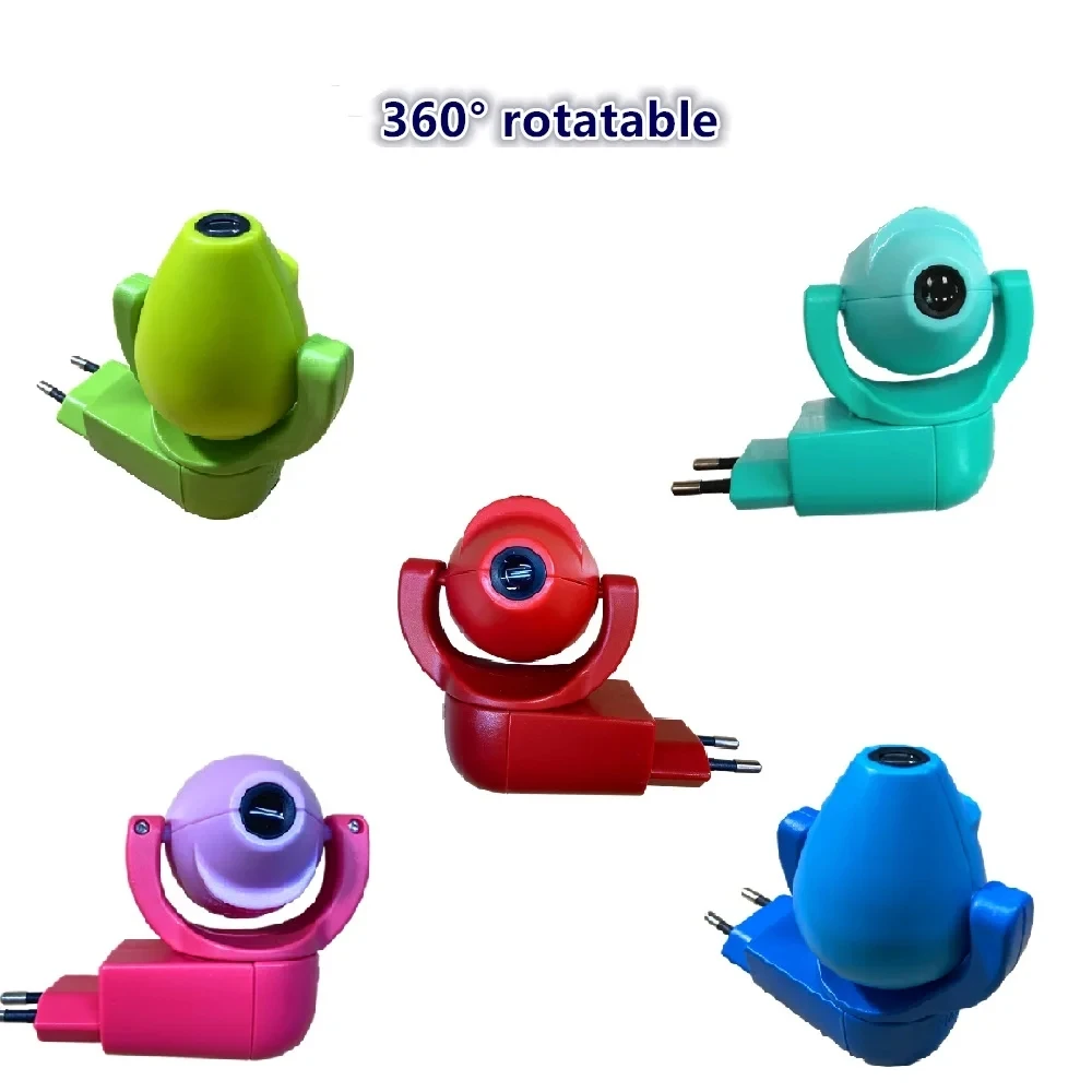 Veilleuses 3D rotatives avec budgétaire LED, prise UE, lampe pour enfants, décoration de chambre de bébé, éclairage, 6 images