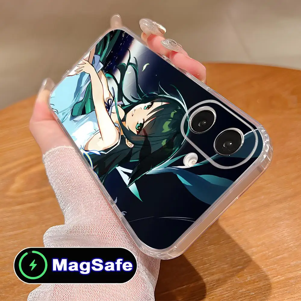 Saya no Uta حافظة هاتف محمول لهاتف آيفون 17 16 15 14 13 12 11 Air Pro Max Plus Mini Magsafe غطاء ملون شفاف غطاء فاخر