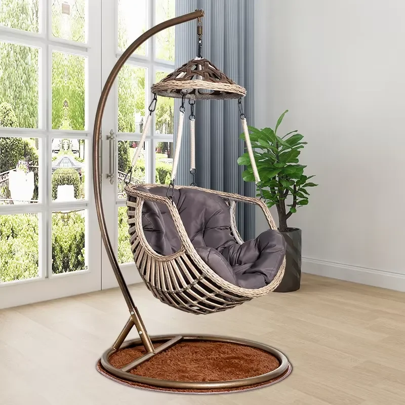 2023 Popular Indoor Hanging Egg Chair Rattan Adults Outdoor Swing Chair for Living Room and Garden