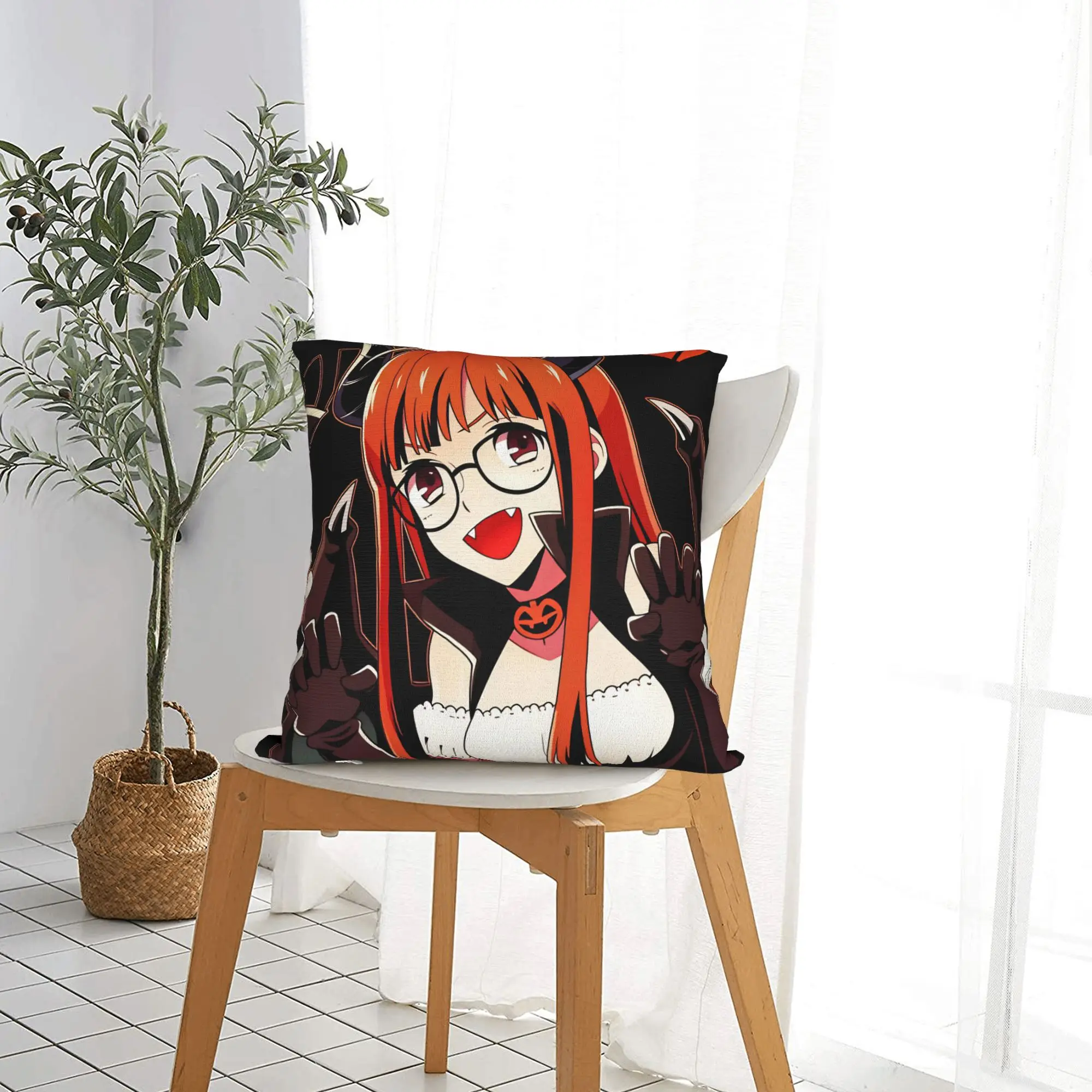 P5 Futaba Sakura Joker Pillowcases  Kawaii Pillow Case For Chair Sofa Home Decor Graphic Pillow Cover