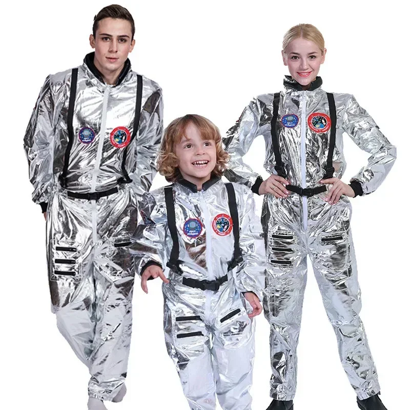 Uomini Astronauta Alieno Astronauta Costume Festa di Carnevale Donne Adulte Abiti Costumi di Halloween Gruppo Famiglia Cosplay Abiti coordinati